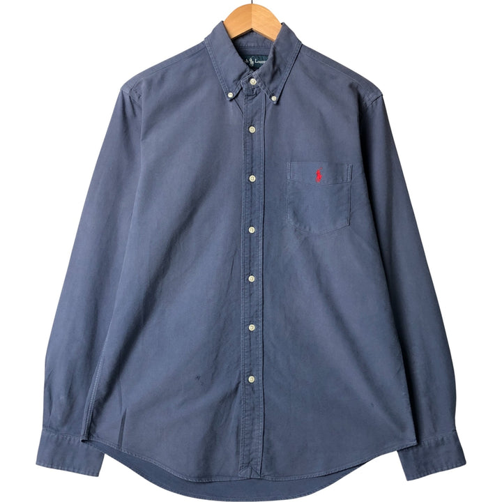 Ralph Lauren POLO by Ralph Lauren CUSTOM FIT long-sleeved button-down shirt, men's size M cotton blue type Vintage Second Hand