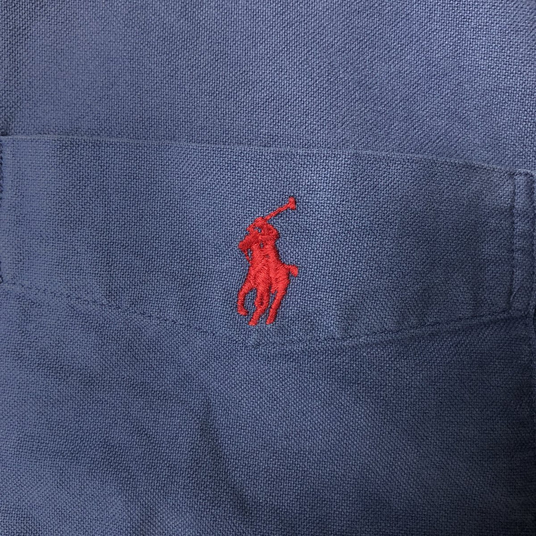 Ralph Lauren POLO by Ralph Lauren CUSTOM FIT long-sleeved button-down shirt, men's size M cotton blue type Vintage Second Hand