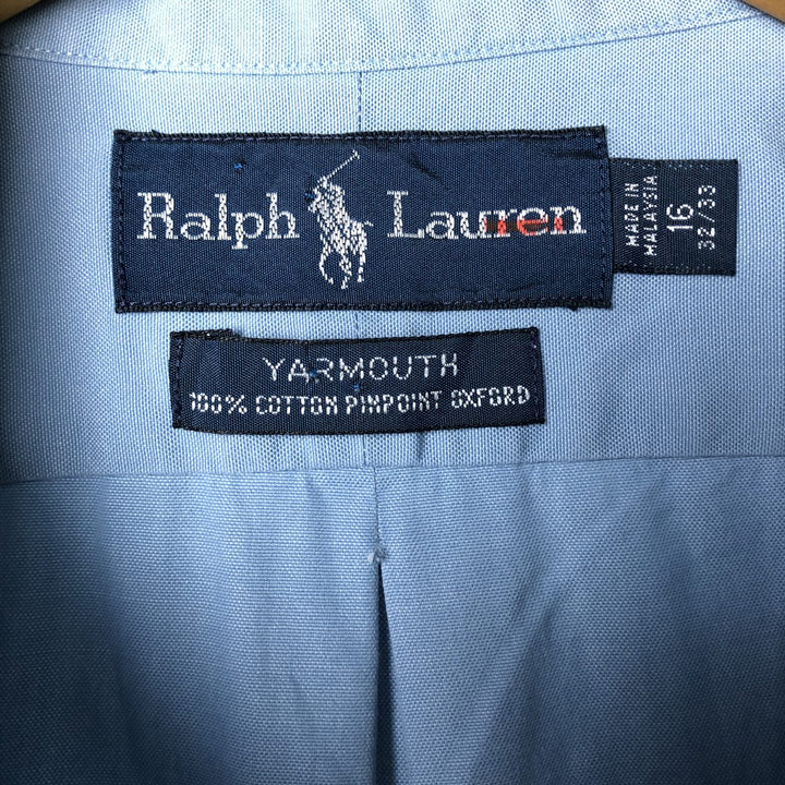 Ralph Lauren YARMOUTH long sleeve button down shirt, men's size L cotton Blue type light blue Vintage Second Hand