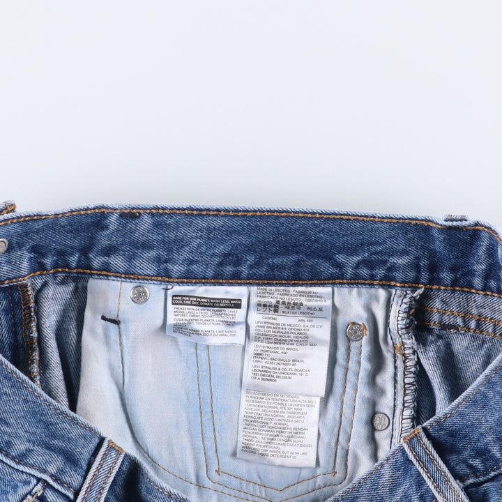 Levi's 505 tapered denim pants for men, size W34 cotton blue type Vintage Second Hand