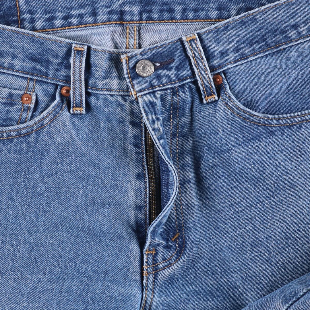 Levi's 505 tapered denim pants for men, size W34 cotton blue type Vintage Second Hand