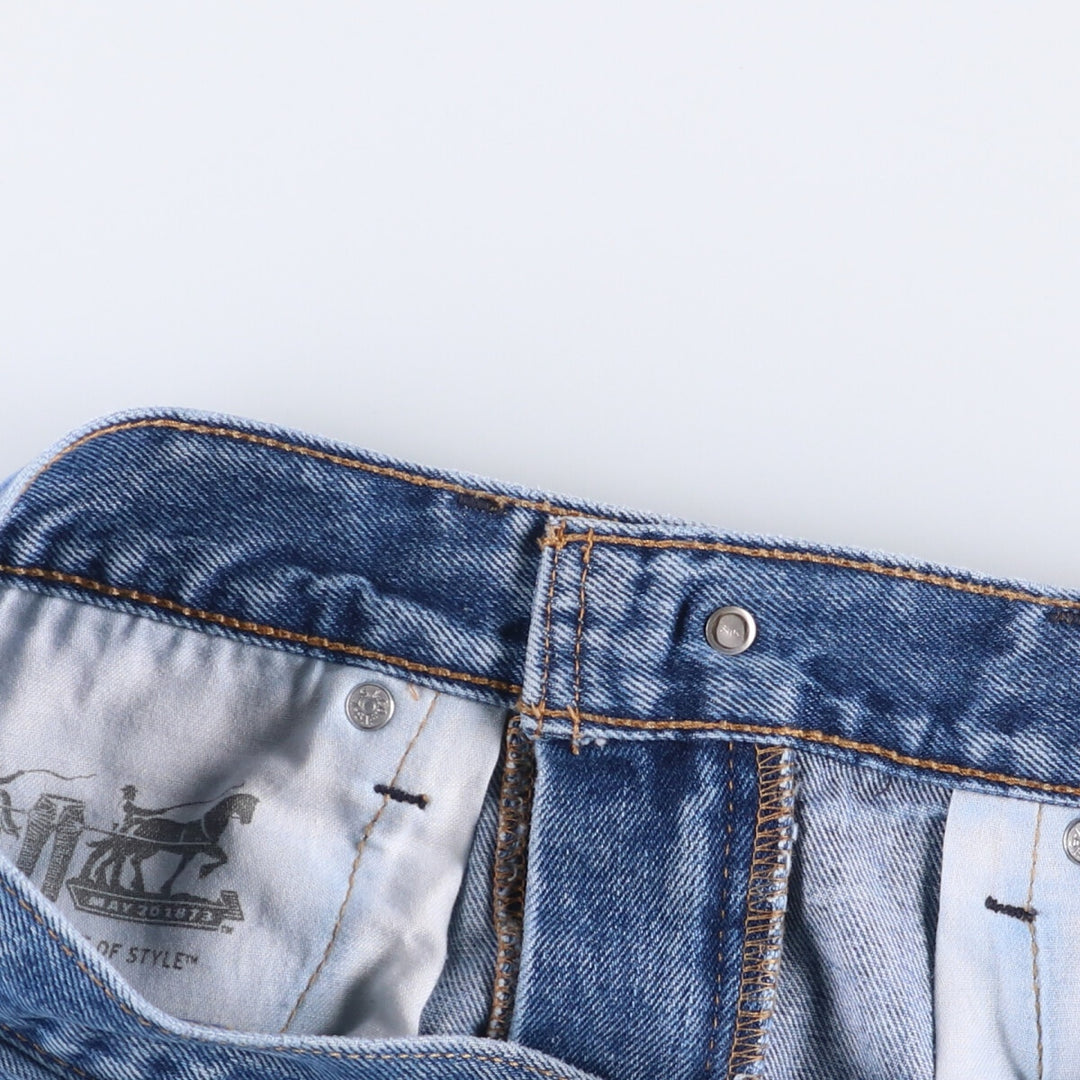 Levi's 505 tapered denim pants for men, size W34 cotton blue type Vintage Second Hand