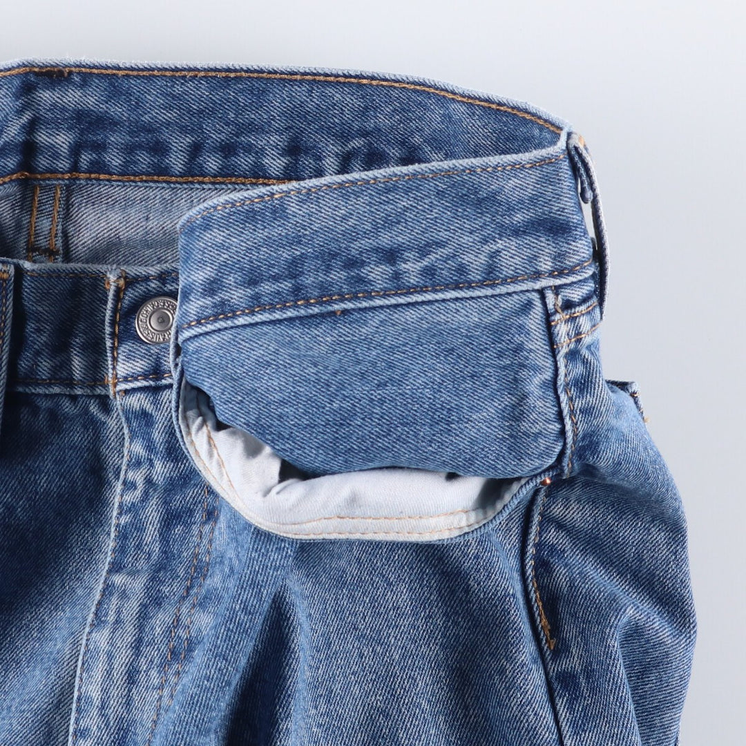 Levi's 505 tapered denim pants for men, size W34 cotton blue type Vintage Second Hand