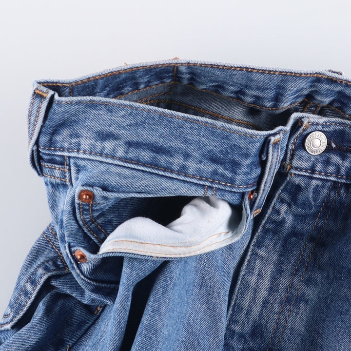 Levi's 505 tapered denim pants for men, size W34 cotton blue type Vintage Second Hand