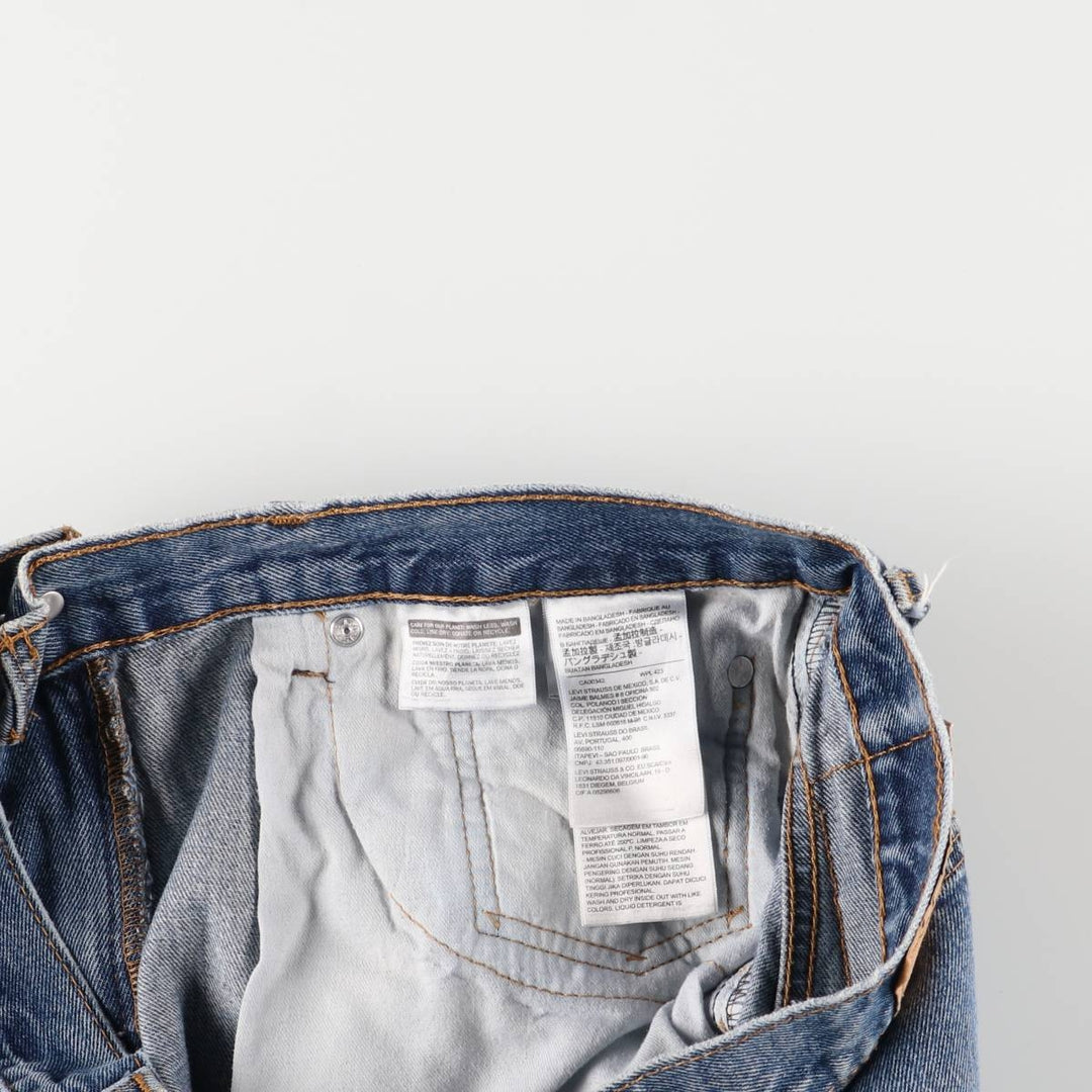 Levi's 505 tapered denim pants for men, equivalent to w35 cotton blue type Vintage Second Hand