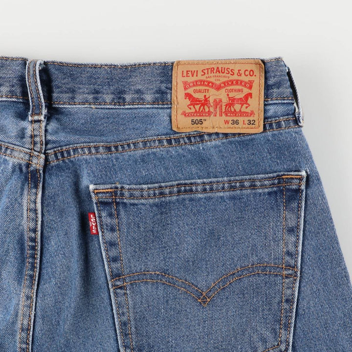 Levi's 505 tapered denim pants for men, size w36 cotton blue type Vintage Second Hand