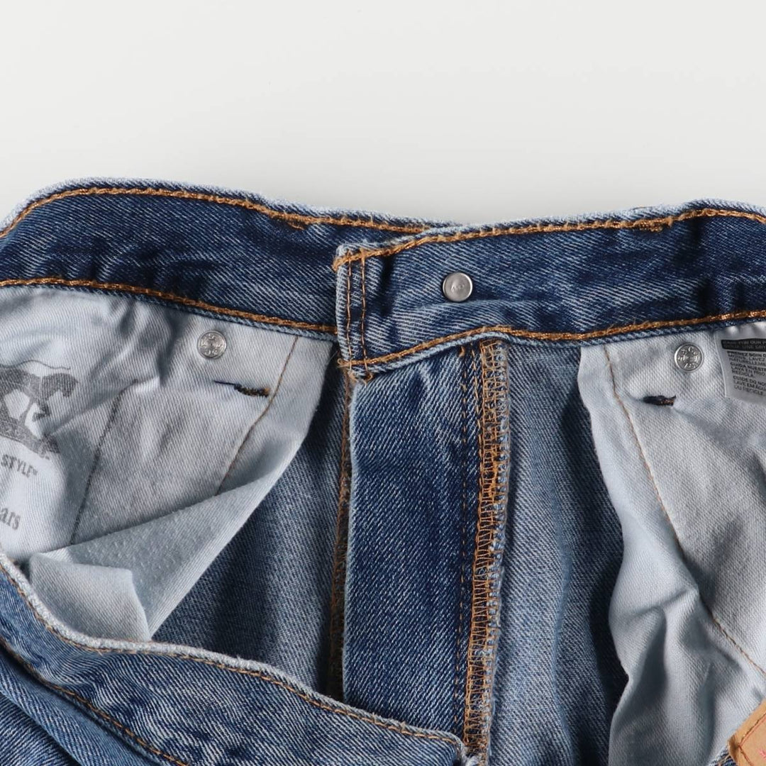 Levi's 505 tapered denim pants for men, size w36 cotton blue type Vintage Second Hand
