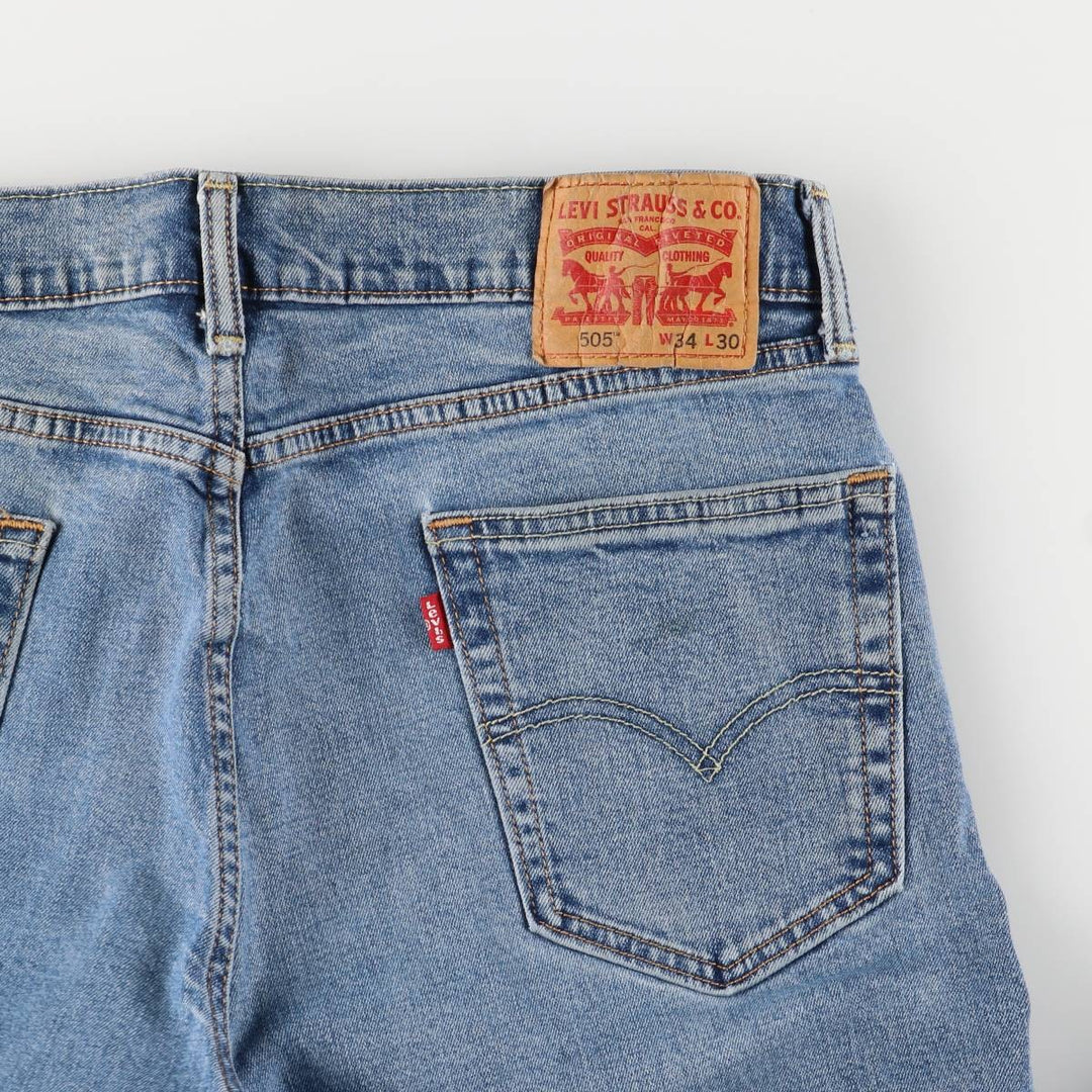 Levi's 505 tapered denim pants for men, size W34 cotton blue type Vintage Second Hand