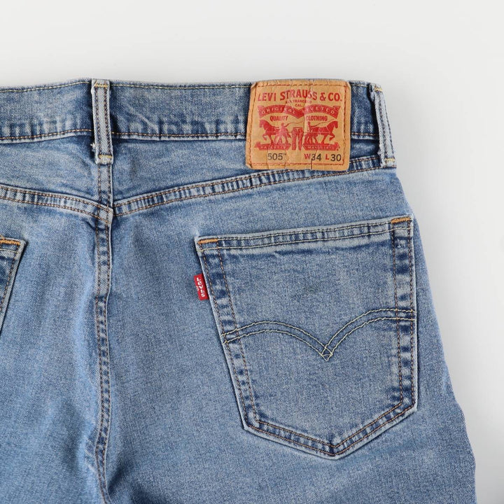 Levi's 505 tapered denim pants for men, size W34 cotton blue type Vintage Second Hand