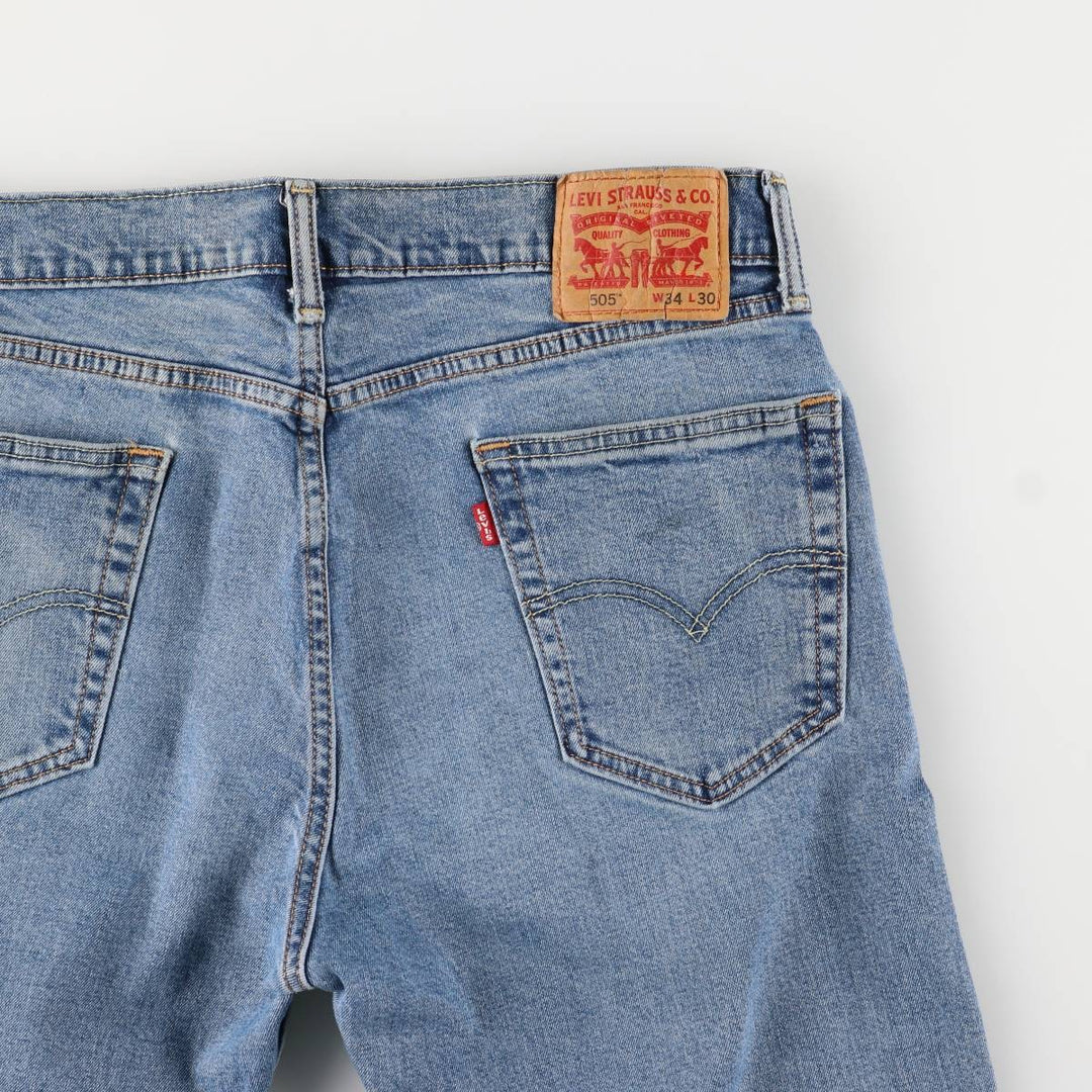 Levi's 505 tapered denim pants for men, size W34 cotton blue type Vintage Second Hand