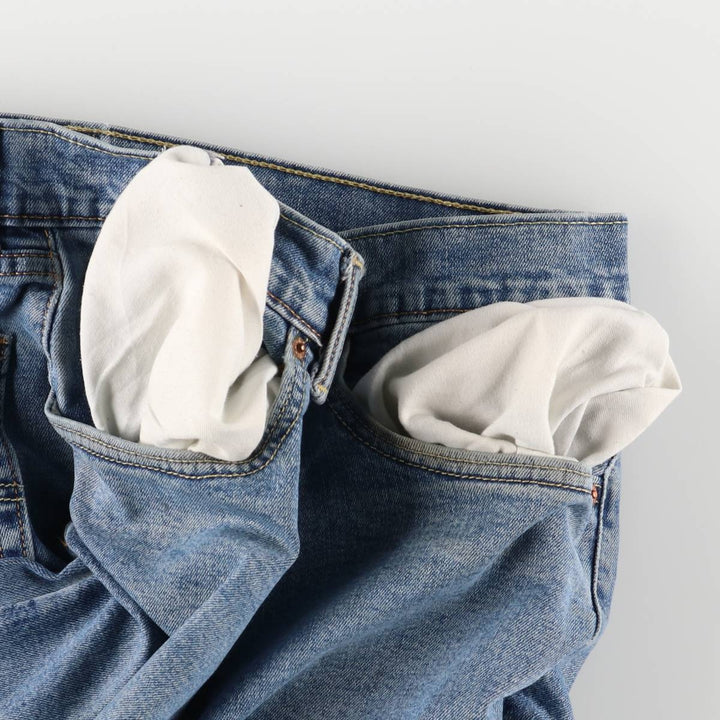 Levi's 505 tapered denim pants for men, size W34 cotton blue type Vintage Second Hand