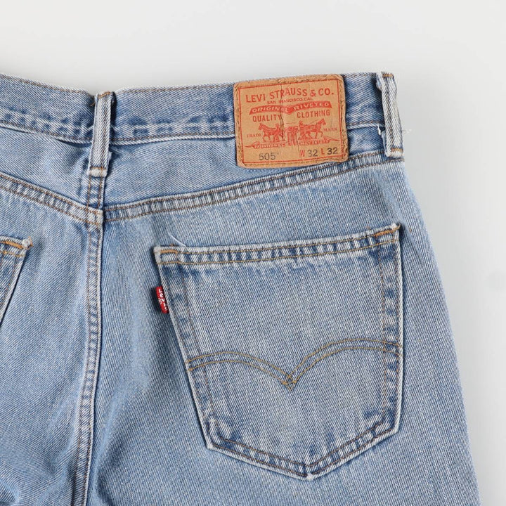 Levi's 505 tapered denim pants for men, size W34 cotton blue type Vintage Second Hand