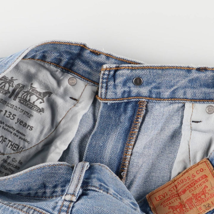 Levi's 505 tapered denim pants for men, size W34 cotton blue type Vintage Second Hand