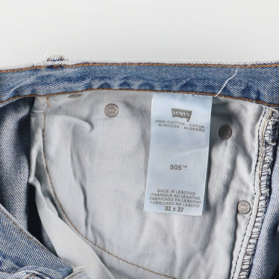 Levi's 505 tapered denim pants for men, size W34 cotton blue type Vintage Second Hand