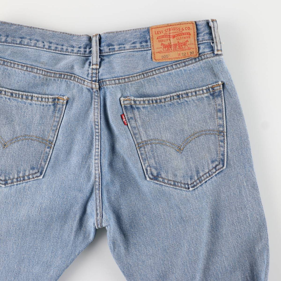 Levi's 505 tapered denim pants for men, size W34 cotton blue type Vintage Second Hand