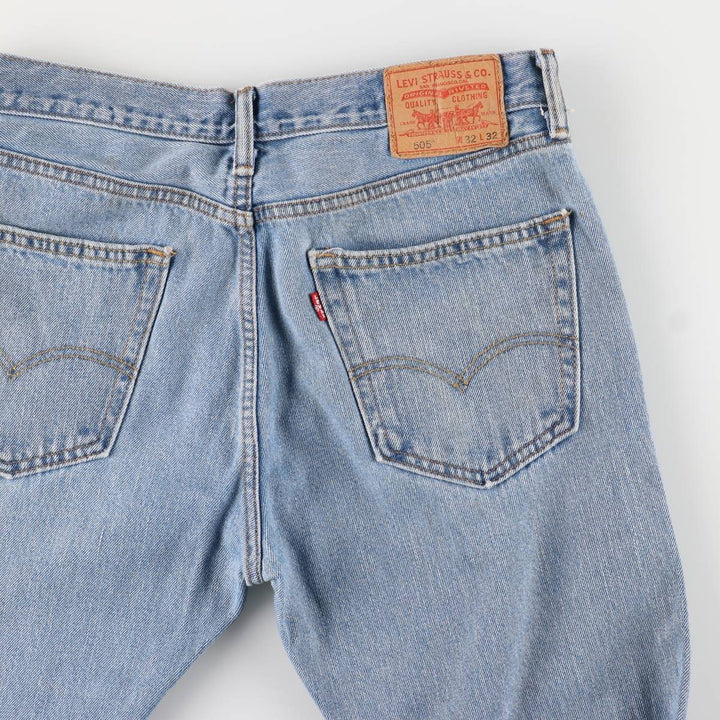 Levi's 505 tapered denim pants for men, size W34 cotton blue type Vintage Second Hand