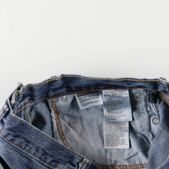 Levi's 505 tapered denim pants for men, size W34 cotton blue type Vintage Second Hand
