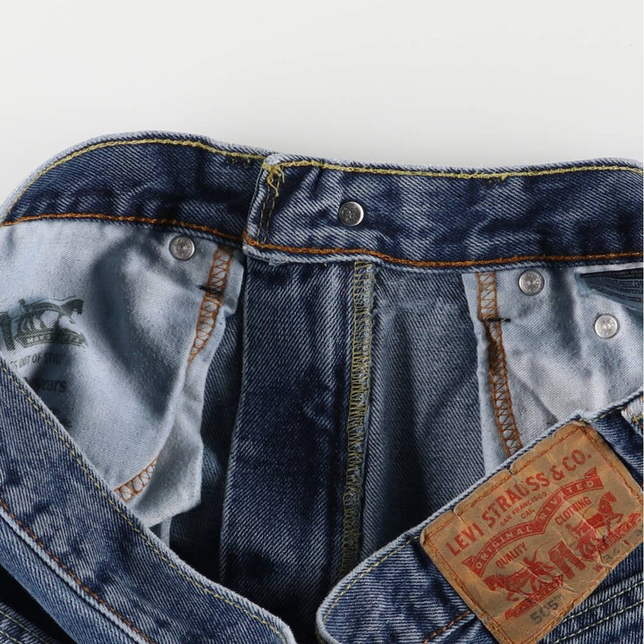 Levi's 505 tapered denim pants for men, size W34 cotton blue type Vintage Second Hand