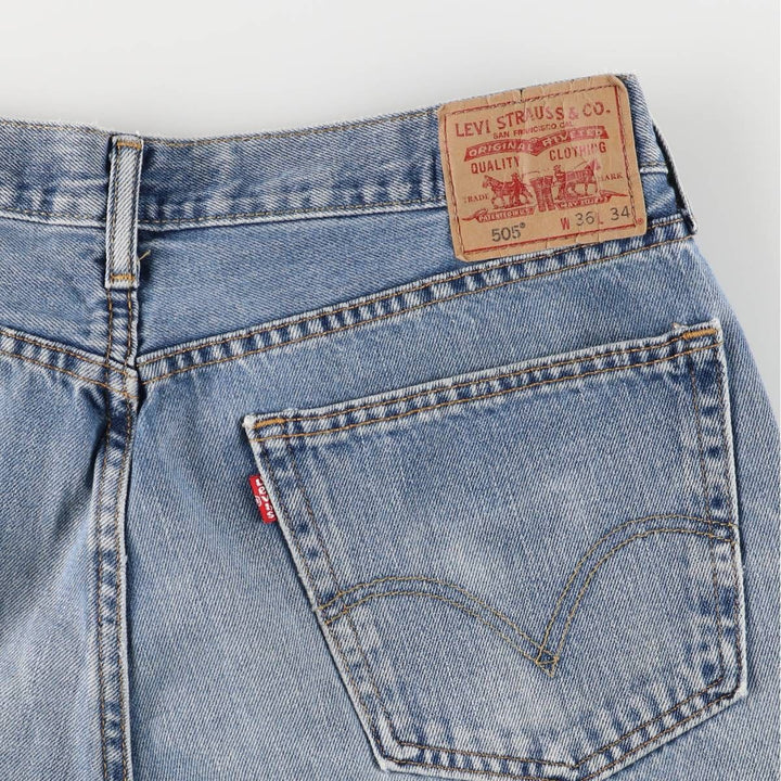 Levi's 505 STRAIGHT FIT tapered denim pants for men, size w37 cotton blue type Vintage Second Hand