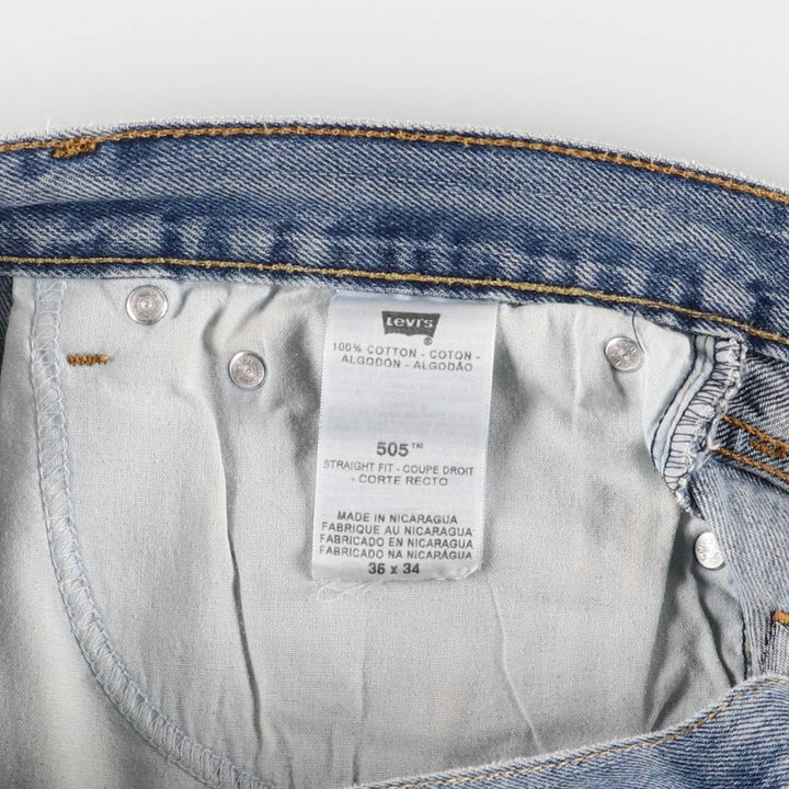 Levi's 505 STRAIGHT FIT tapered denim pants for men, size w37 cotton blue type Vintage Second Hand