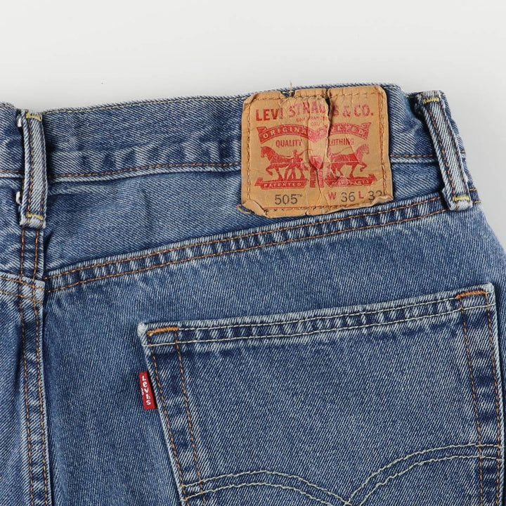 Levi's 505 tapered denim pants for men, equivalent to w35 cotton blue type Vintage Second Hand