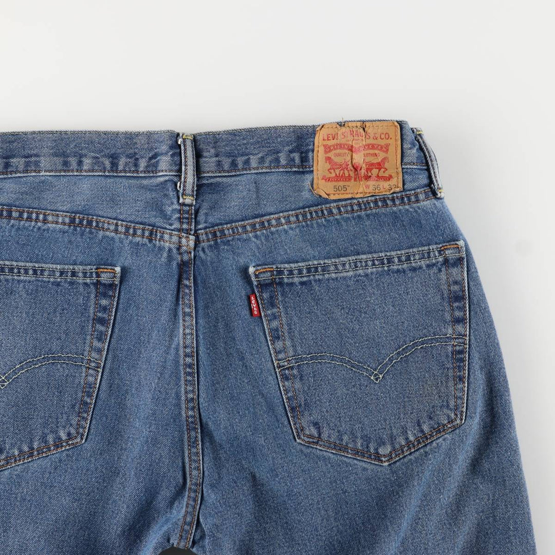 Levi's 505 tapered denim pants for men, equivalent to w35 cotton blue type Vintage Second Hand