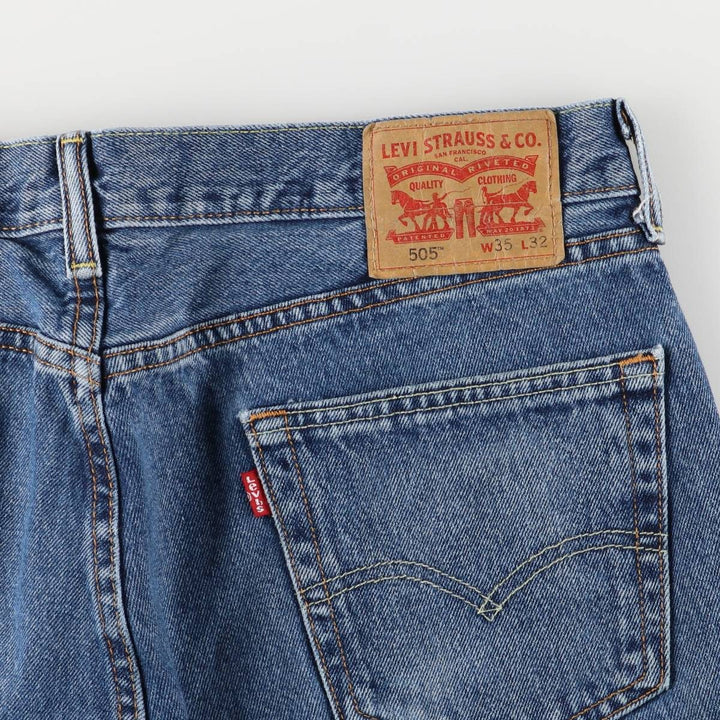 Levi's 505 tapered denim pants for men, equivalent to w35 cotton blue type Vintage Second Hand