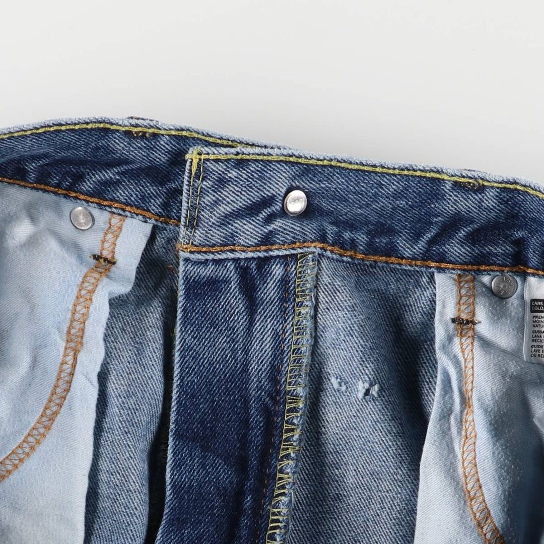 Levi's 505 tapered denim pants for men, equivalent to w35 cotton blue type Vintage Second Hand