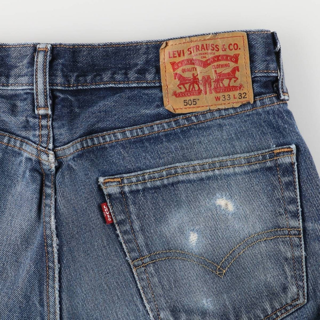 Levi's 505 tapered denim pants for men, equivalent to w35 cotton blue type Vintage Second Hand