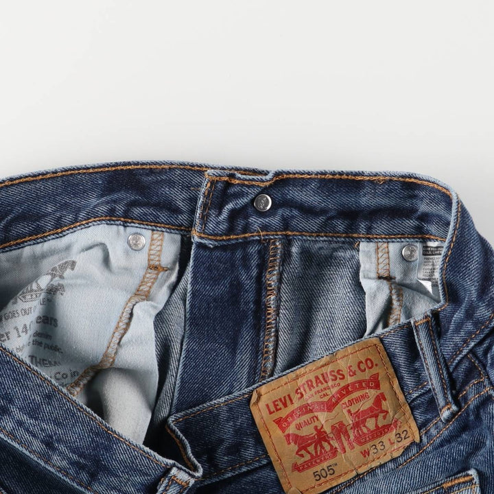 Levi's 505 tapered denim pants for men, equivalent to w35 cotton blue type Vintage Second Hand