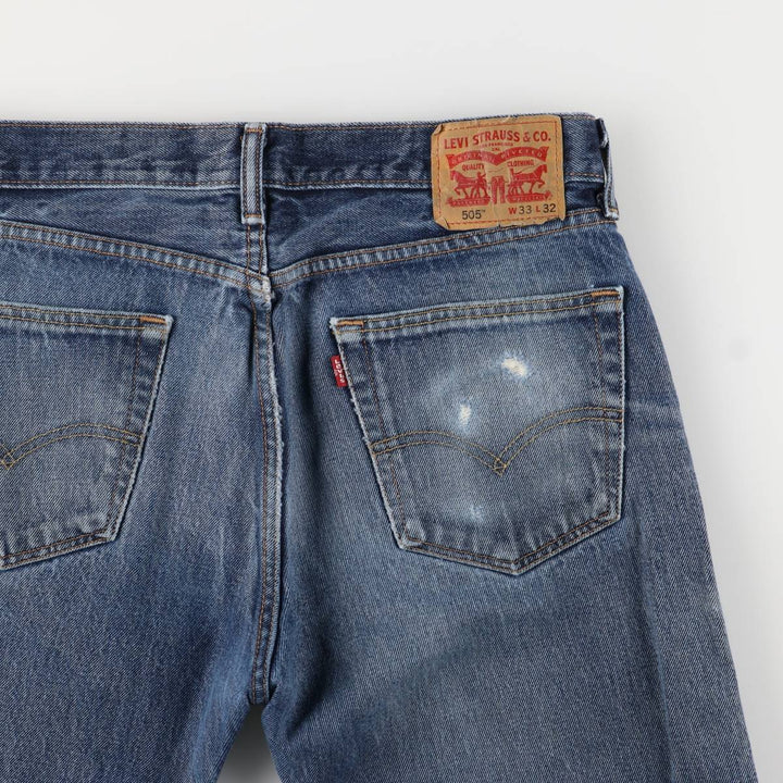 Levi's 505 tapered denim pants for men, equivalent to w35 cotton blue type Vintage Second Hand