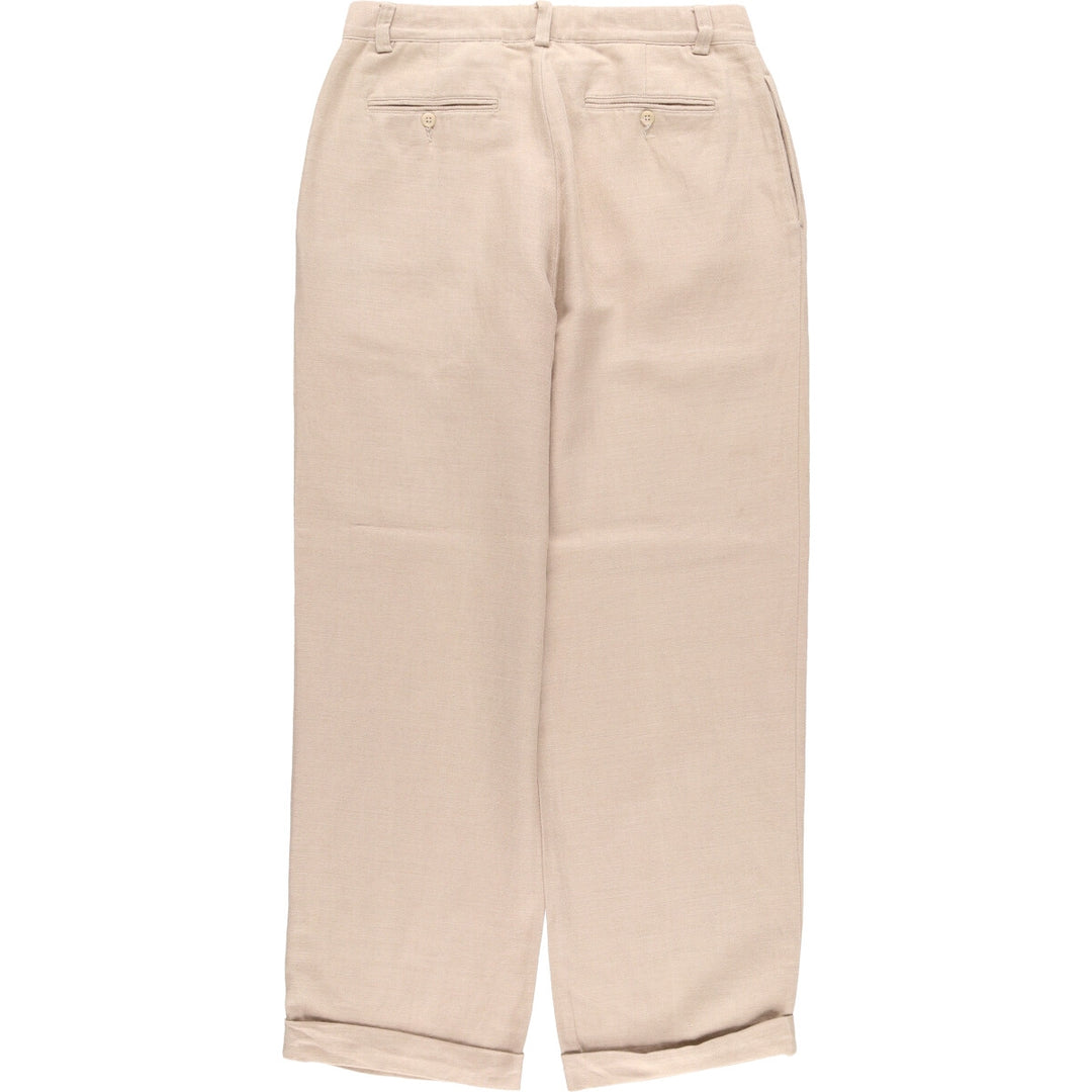 Ralph Lauren POLO by Ralph Lauren Men's Two-Pleated Cotton Slacks, Size W33 cotton Beige type Vintage Second Hand