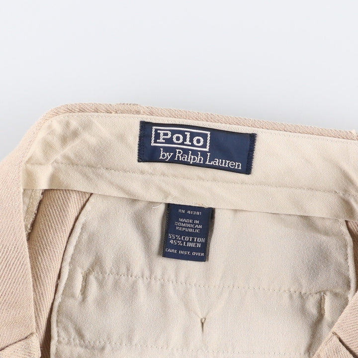 Ralph Lauren POLO by Ralph Lauren Men's Two-Pleated Cotton Slacks, Size W33 cotton Beige type Vintage Second Hand