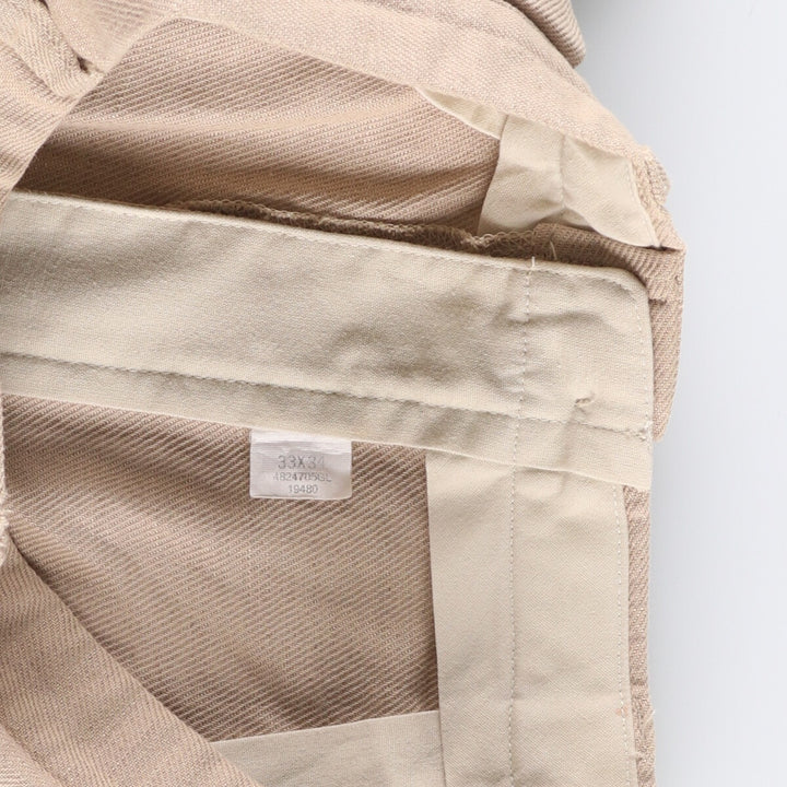 Ralph Lauren POLO by Ralph Lauren Men's Two-Pleated Cotton Slacks, Size W33 cotton Beige type Vintage Second Hand
