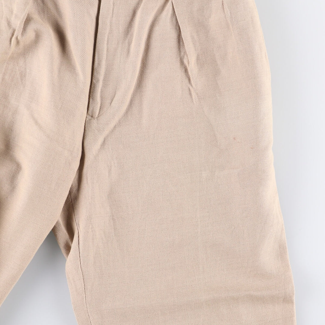 Ralph Lauren POLO by Ralph Lauren Men's Two-Pleated Cotton Slacks, Size W33 cotton Beige type Vintage Second Hand