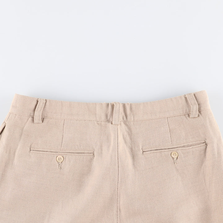 Ralph Lauren POLO by Ralph Lauren Men's Two-Pleated Cotton Slacks, Size W33 cotton Beige type Vintage Second Hand
