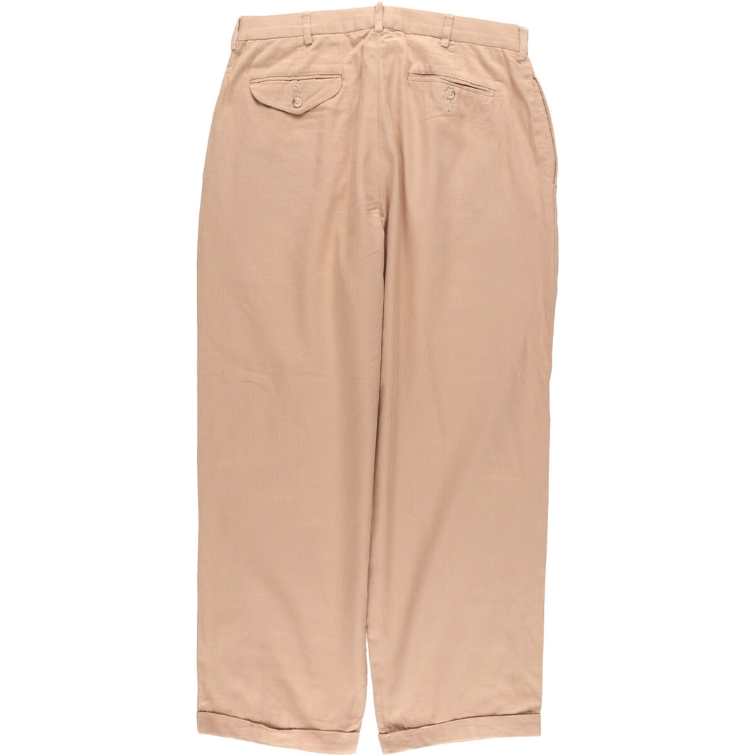 Ralph Lauren POLO by Ralph Lauren Two-pleat cotton slacks pants for men, size W32 cotton Beige type Vintage Second Hand