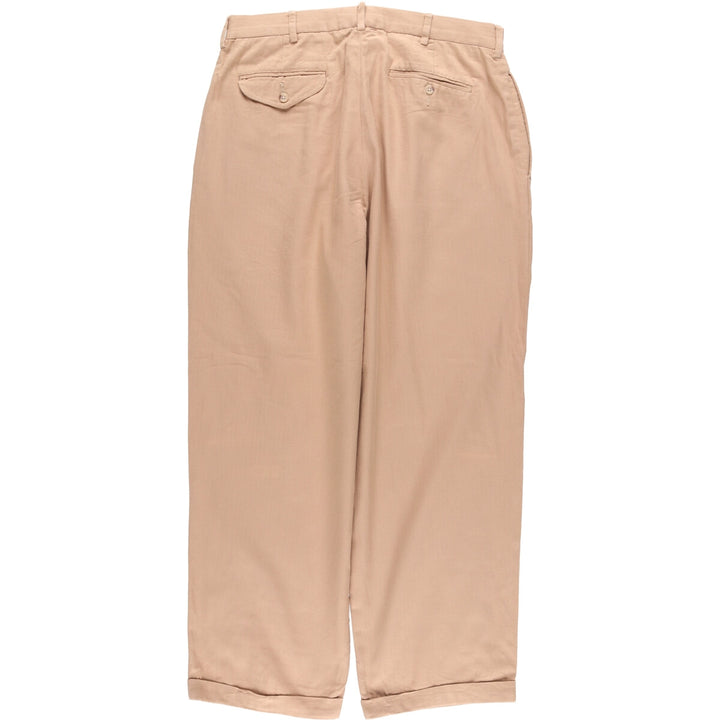Ralph Lauren POLO by Ralph Lauren Two-pleat cotton slacks pants for men, size W32 cotton Beige type Vintage Second Hand