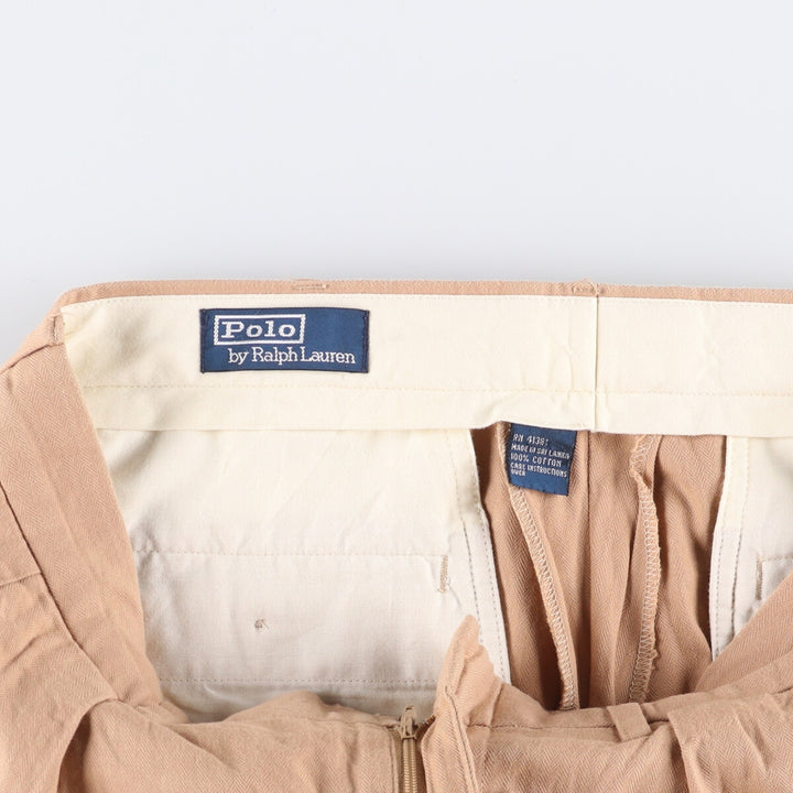 Ralph Lauren POLO by Ralph Lauren Two-pleat cotton slacks pants for men, size W32 cotton Beige type Vintage Second Hand