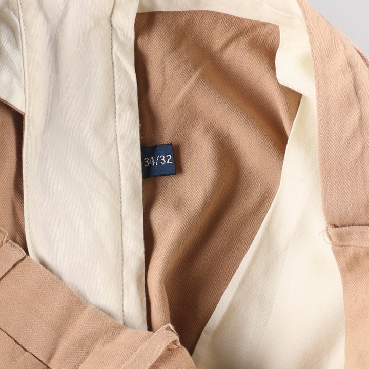 Ralph Lauren POLO by Ralph Lauren Two-pleat cotton slacks pants for men, size W32 cotton Beige type Vintage Second Hand