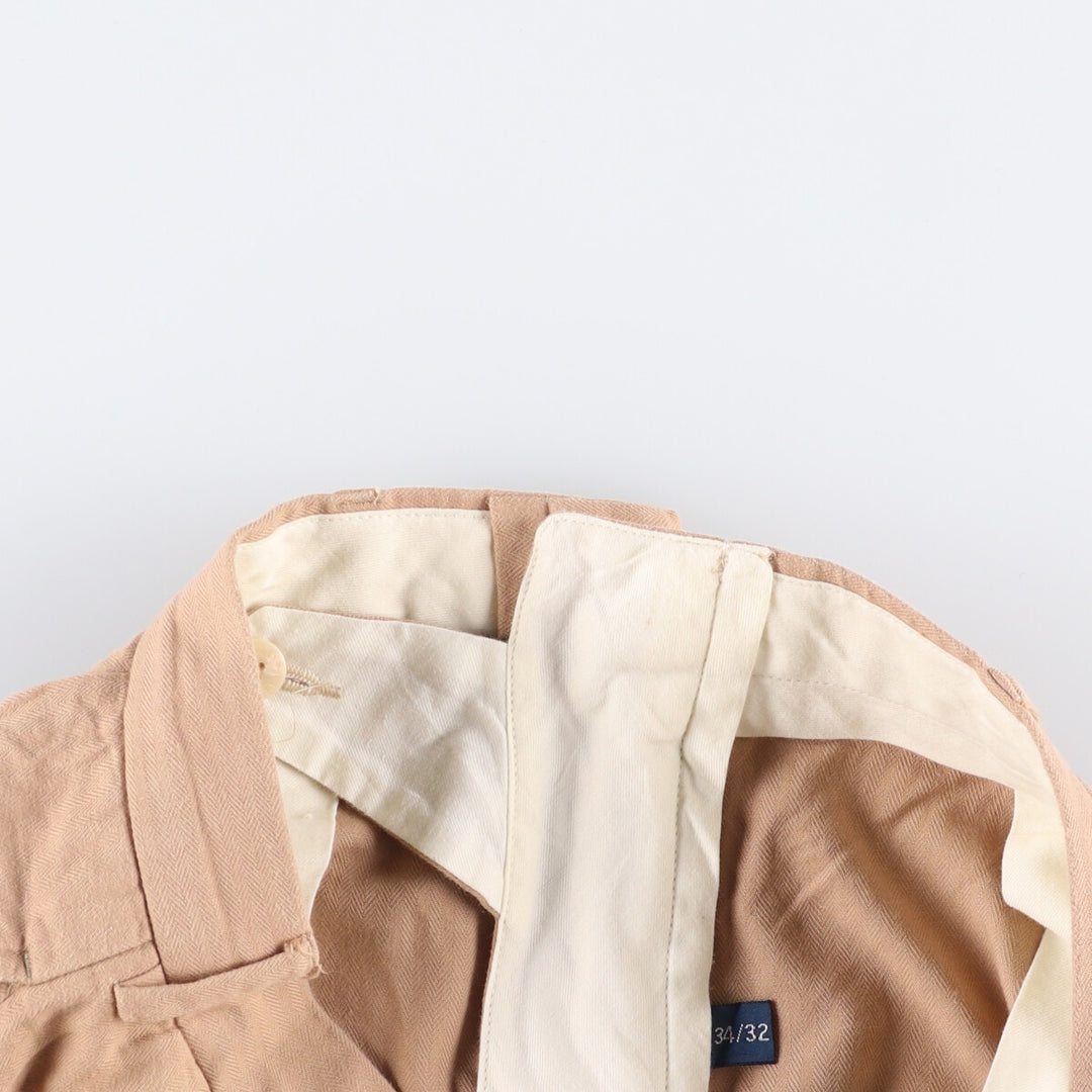 Ralph Lauren POLO by Ralph Lauren Two-pleat cotton slacks pants for men, size W32 cotton Beige type Vintage Second Hand