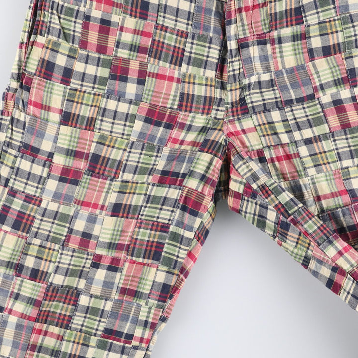 J.Crew Check Pattern Patchwork Cotton Slacks, Men's, Size W34, Vintage cotton multicolor Vintage Second Hand