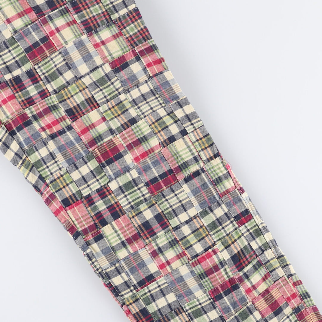 J.Crew Check Pattern Patchwork Cotton Slacks, Men's, Size W34, Vintage cotton multicolor Vintage Second Hand