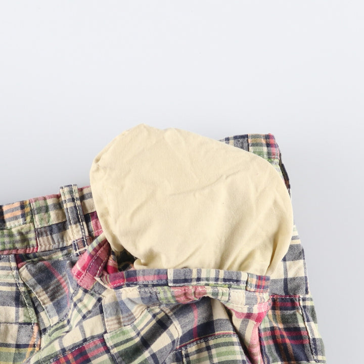 J.Crew Check Pattern Patchwork Cotton Slacks, Men's, Size W34, Vintage cotton multicolor Vintage Second Hand