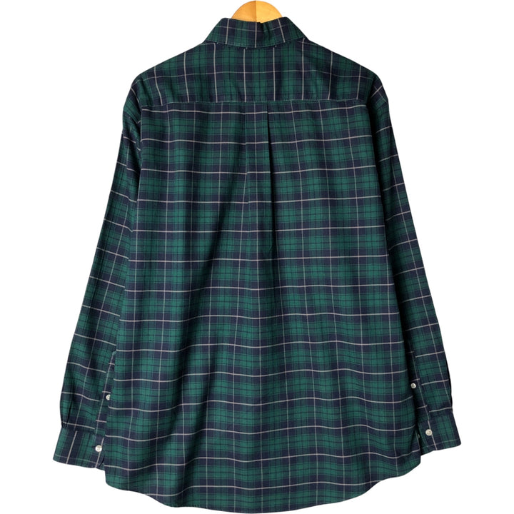 Brooks Brothers Est.1818 Long Sleeve Button-Down Check Shirt, Men's Size L Supima Cotton Green type dark green Vintage Second Hand
