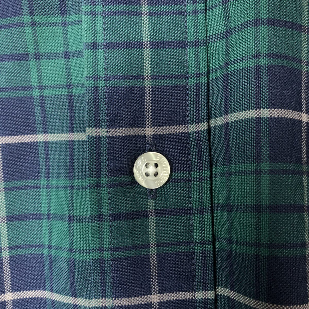 Brooks Brothers Est.1818 Long Sleeve Button-Down Check Shirt, Men's Size L Supima Cotton Green type dark green Vintage Second Hand