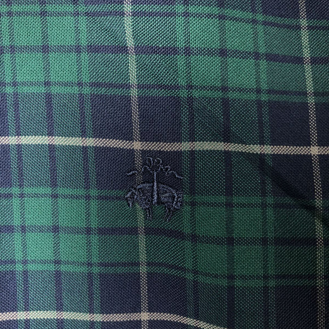 Brooks Brothers Est.1818 Long Sleeve Button-Down Check Shirt, Men's Size L Supima Cotton Green type dark green Vintage Second Hand