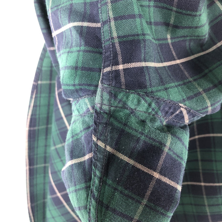 Brooks Brothers Est.1818 Long Sleeve Button-Down Check Shirt, Men's Size L Supima Cotton Green type dark green Vintage Second Hand