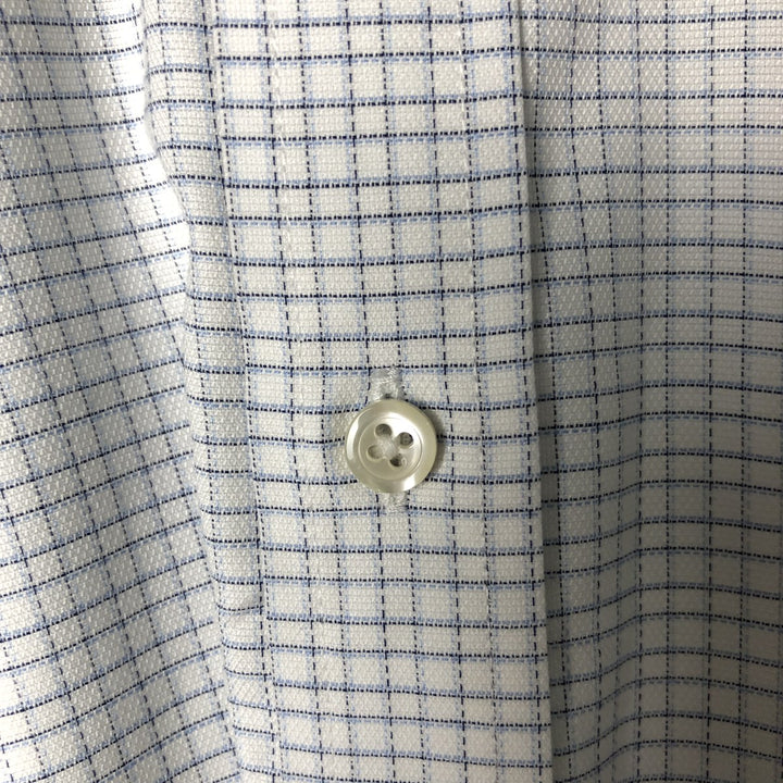 Brooks Brothers Est. 1818 Regent Fit Long Sleeve Button-Down Check Shirt, Men's Size L Supima Cotton white type Vintage Second Hand