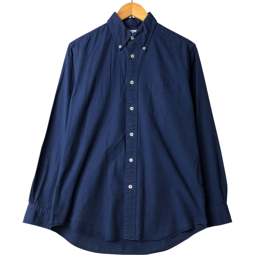 Brooks Brothers 1818 Long Sleeve Button-Down Cotton Shirt, Men's Size Medium cotton navy blue type Vintage Second Hand